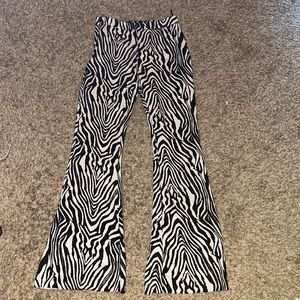 zebra flare pants